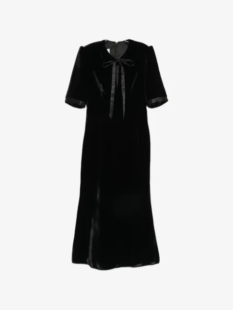 DE SANTIS bow-detail velvet midi dress