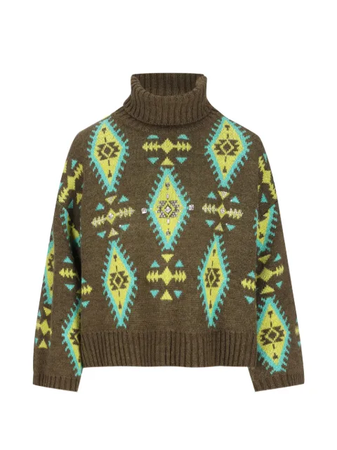 COLOUR MARKET jersey de punto de intarsia con detalles de cristal