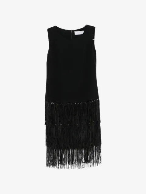 DE SANTIS sequin-embellished fringed midi dress