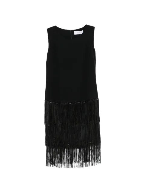 DE SANTIS sequin-embellished fringed midi dress