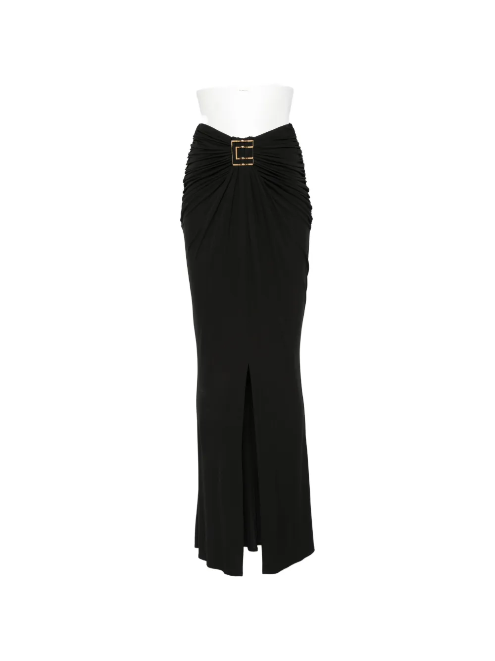 Elisabetta Franchi ruched logo-plaque skirt - Schwarz