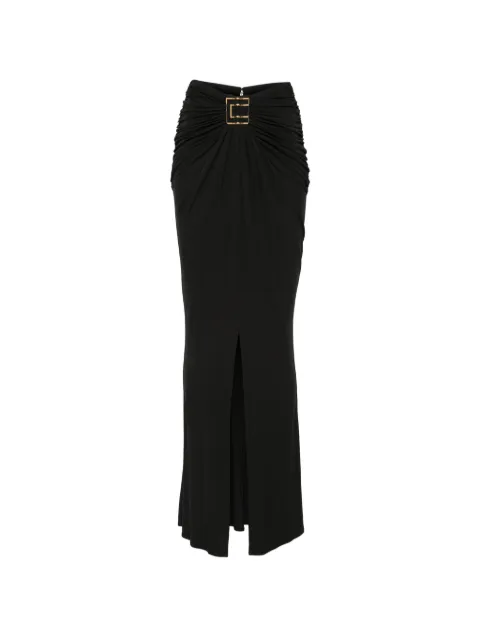 Elisabetta Franchi ruched logo-plaque skirt