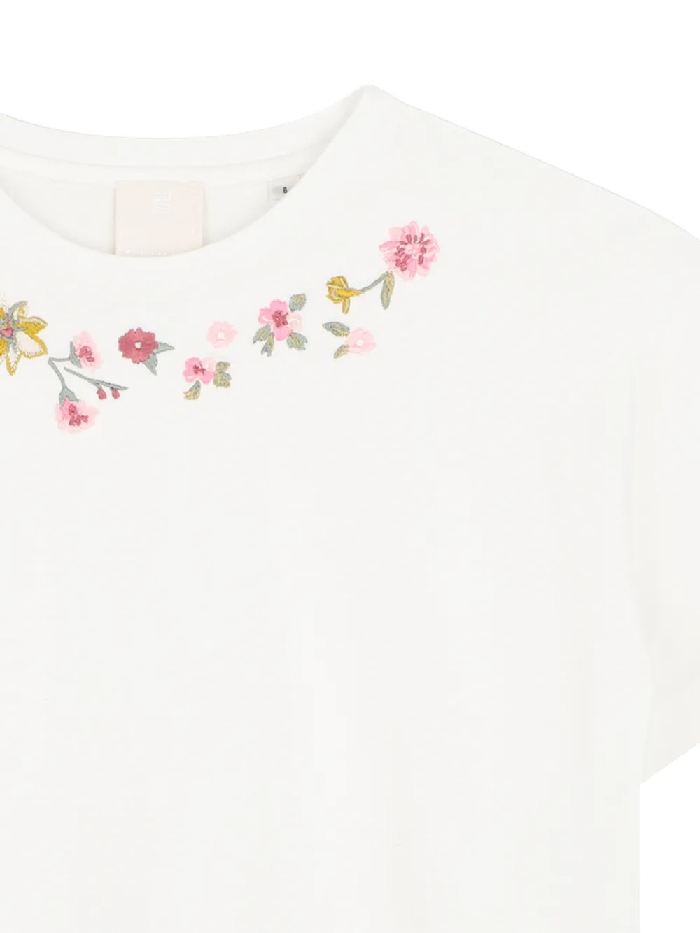 Givenchy Kids T-shirt met geborduurde bloemen Wit