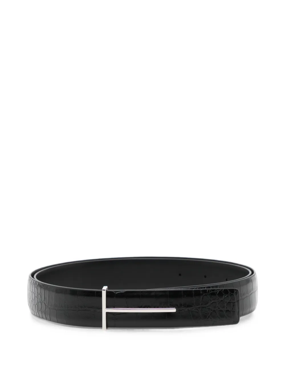 TOM FORD printed croc slim t belt
