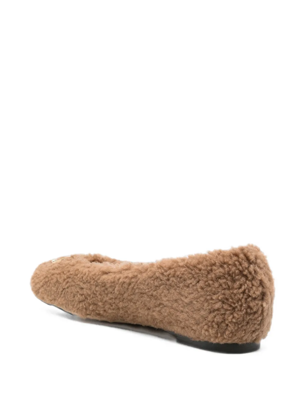 Valentino Garavani Ballerina's met lammy-effect Bruin