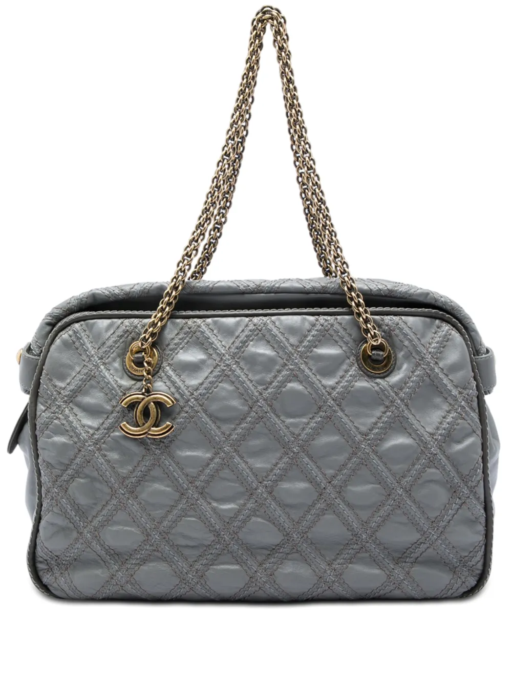 CHANEL Pre-Owned 2010-2011 CC Quilted Calfskin Triptych tote bag - Grigio