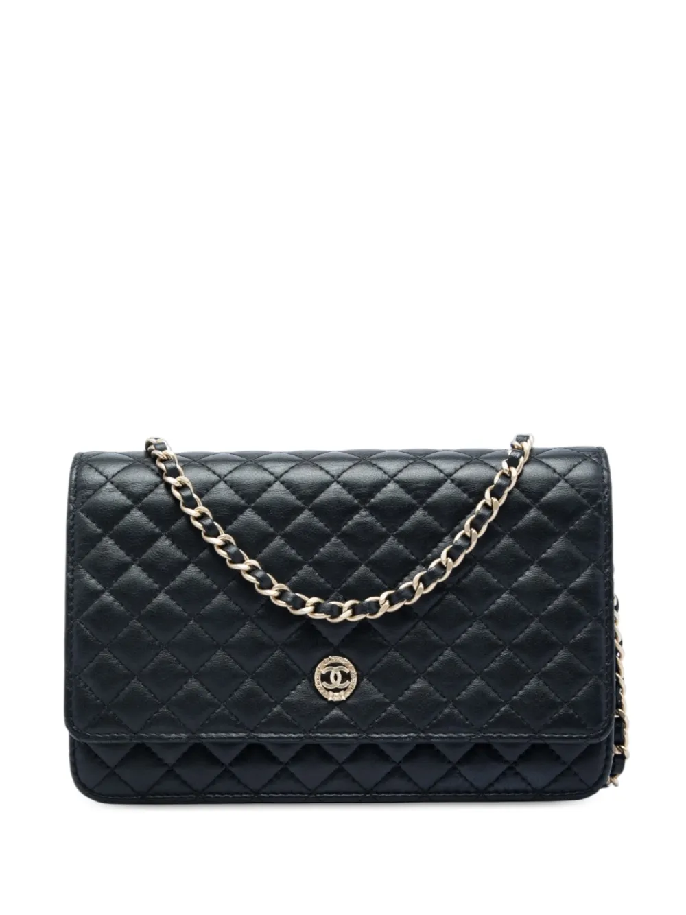 CHANEL Pre-Owned 2012 Quilted Lambskin Crest Wallet On Chain crossbody bag - Nero