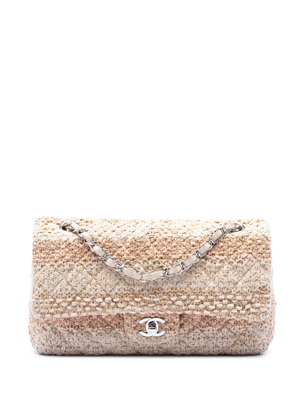 CHANEL Pre-Owned 2018 Medium Classic Tweed Double Flap shoulder bag - Toni neutri