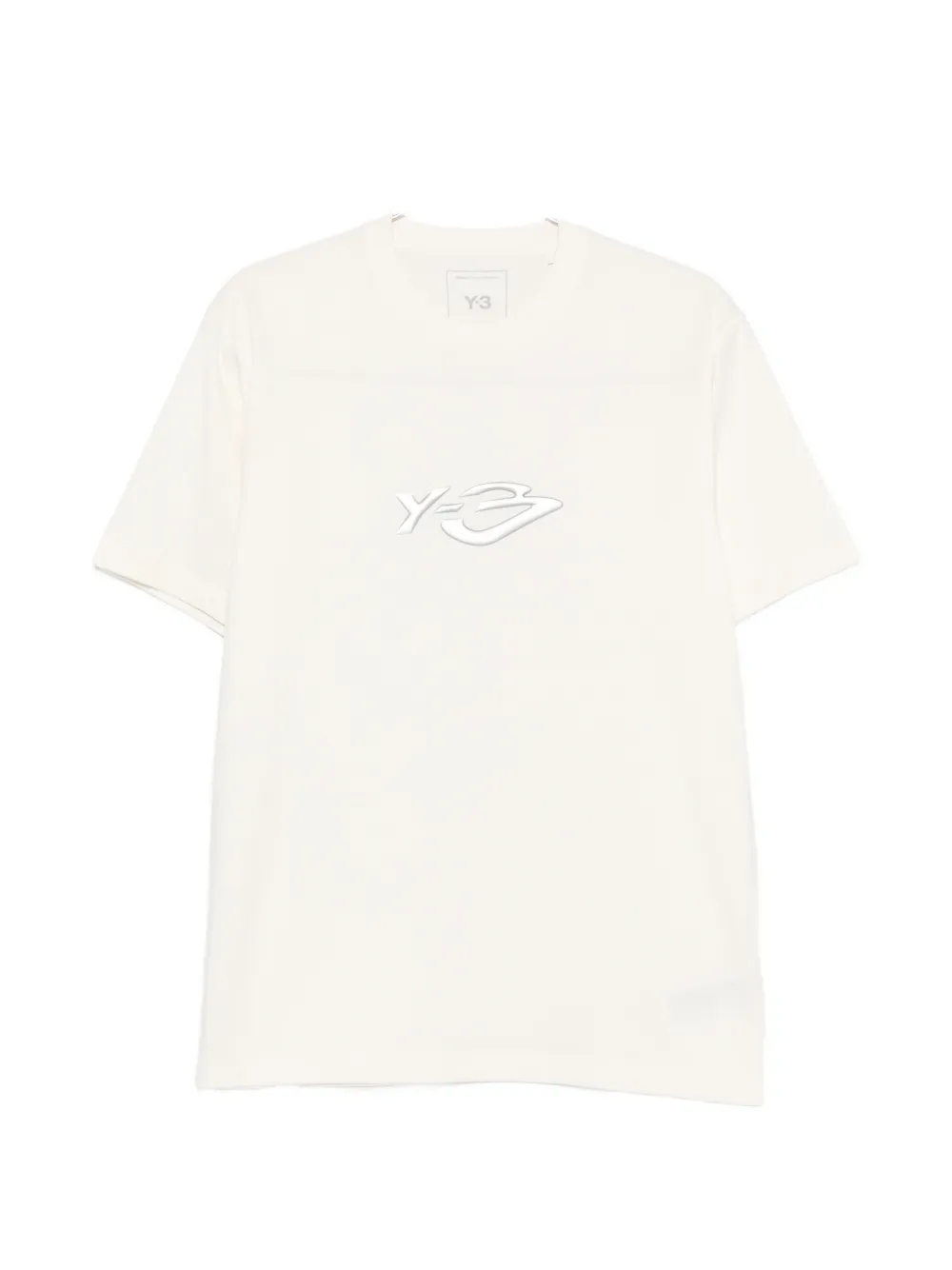Y-3 logo-print T-shirt - Nude