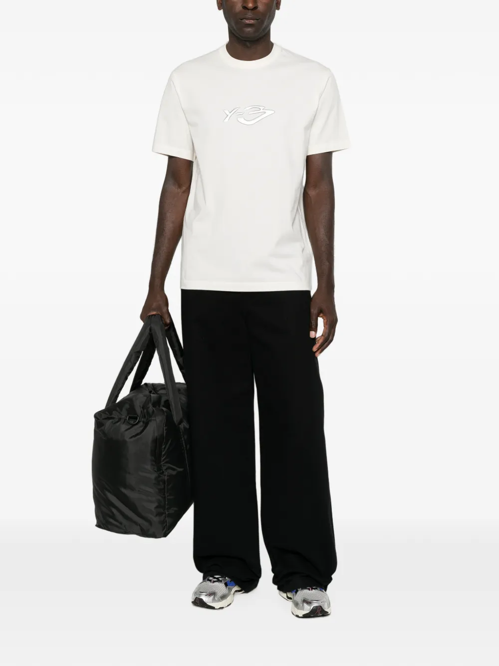 Y-3 T-shirt met logoprint Beige