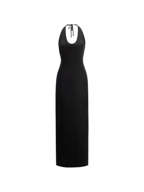 THE ARKOW vestido largo Cara de seda con cuello halter