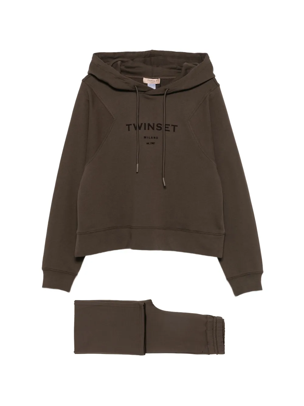 TWINSET logo-print drawstring tracksuit - Marrone