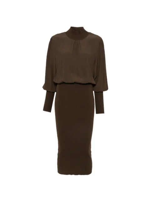 TWINSET knit and crêpe de chine long dress