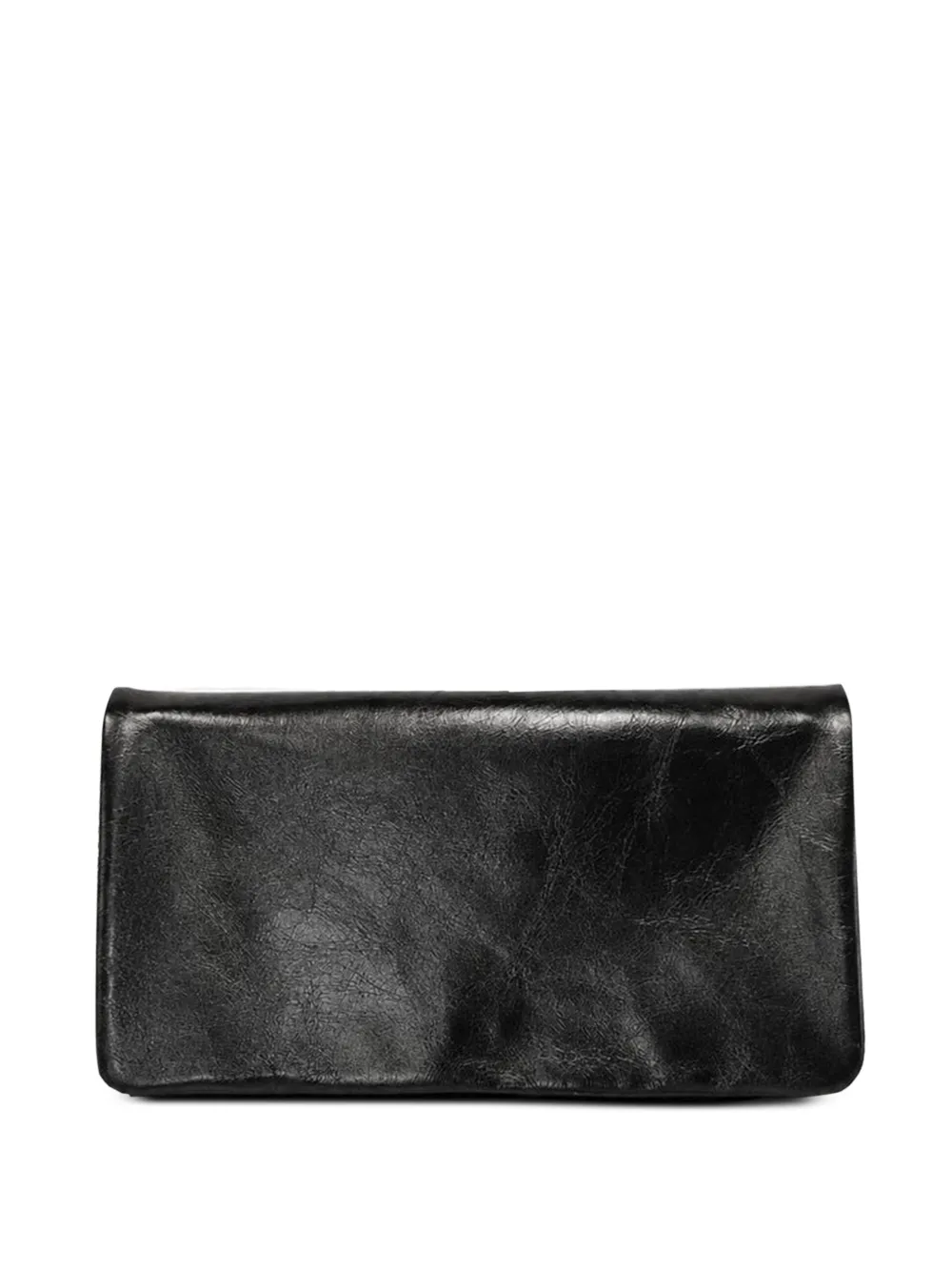 Poche Paris crinkled-effect chain-link clutch bag - Nero