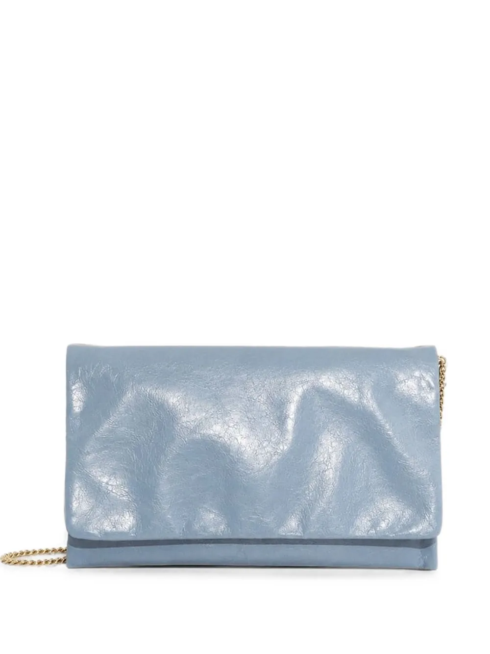 Poche Paris foldover chain-link clutch bag - Blu