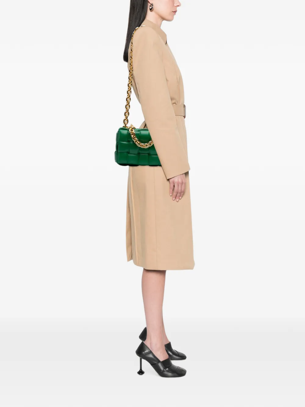 Bottega Veneta Pre-Owned 2012-2026 Nappa Intrecciato Padded Chain Cassette satchel - Grün