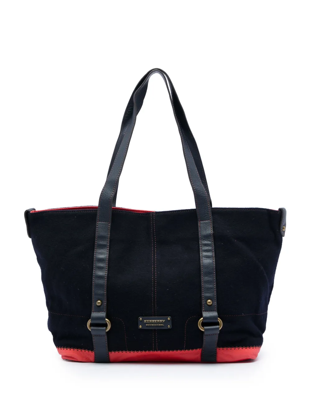 Burberry Pre-Owned 2000-2017 Leather Trimmed Canvas tote bag - Blu