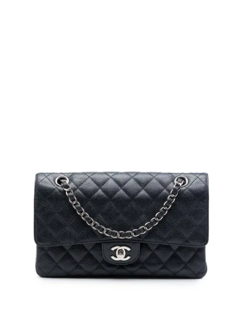 CHANEL Pre-Owned 2012 mittelgroße Classic Caviar Double Flap Schultertasche