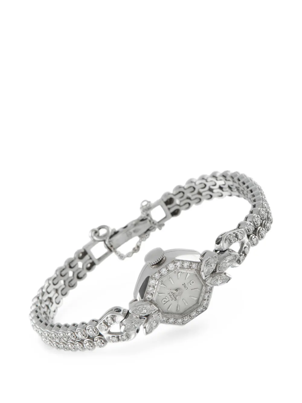 Girard-Perregaux Pre-Owned octagonal-face diamond 20mm watch - Silber
