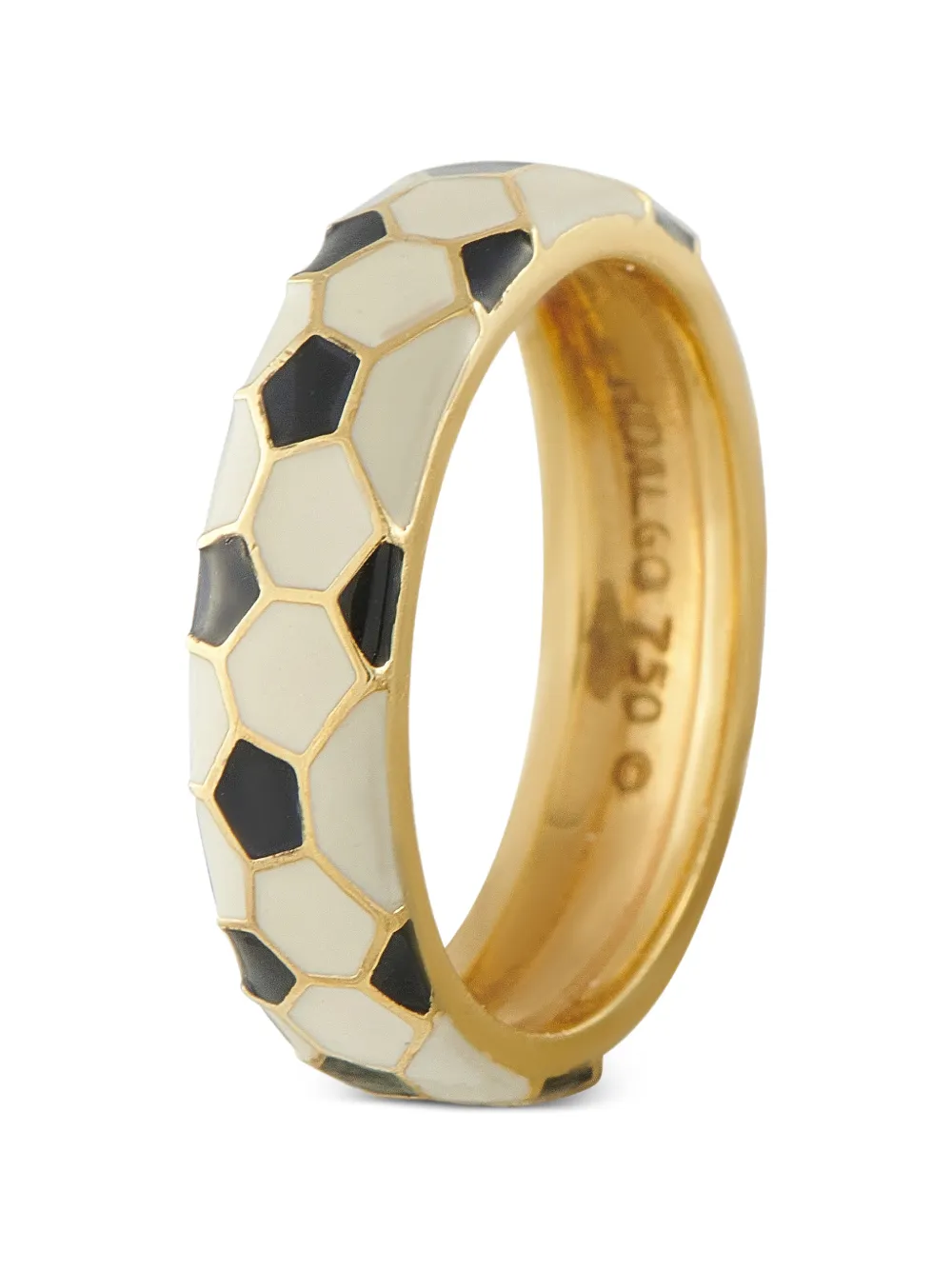 Peter Hidalgo enamel hexagonal-detail ring - Oro