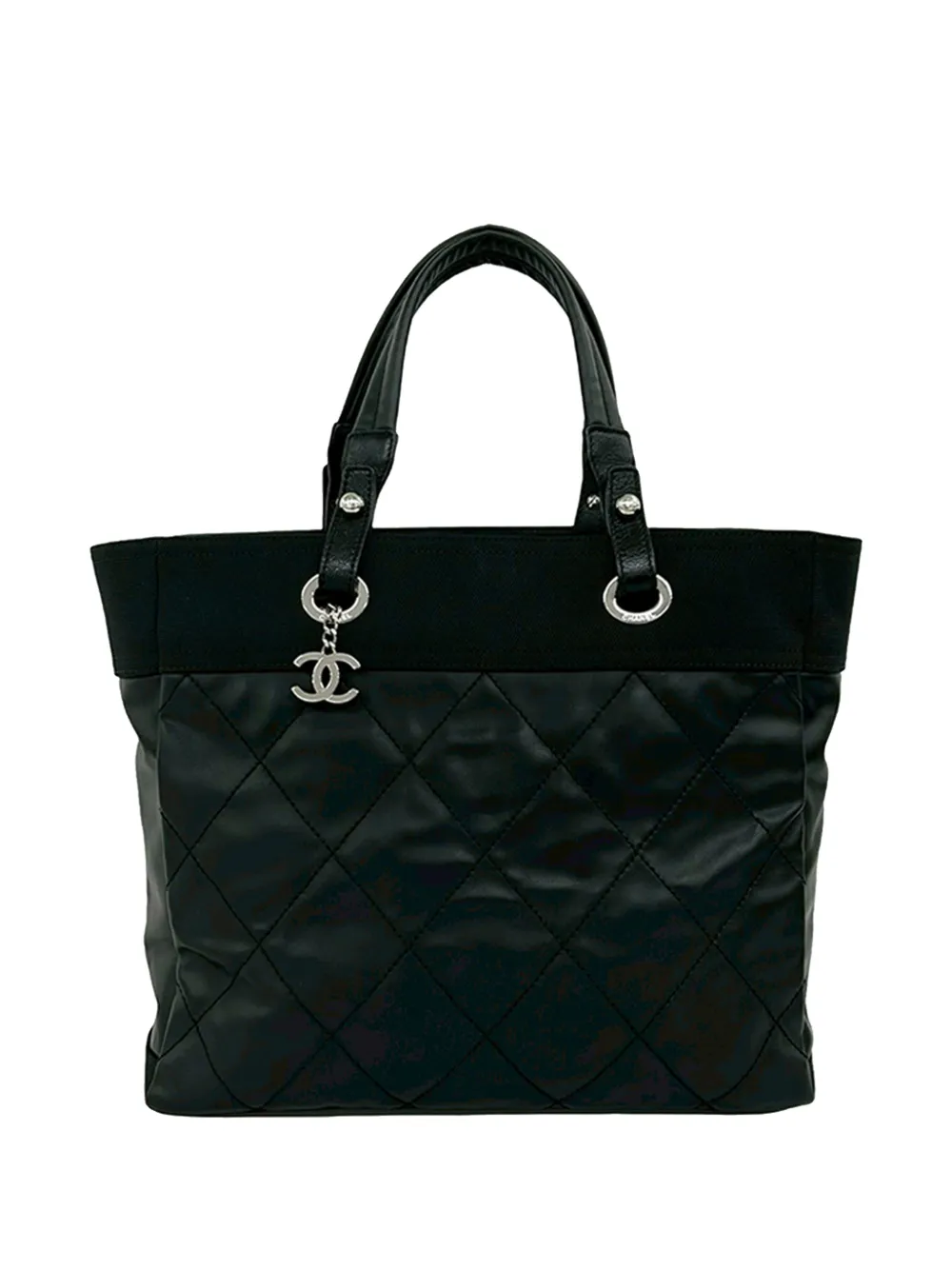 CHANEL Pre-Owned 2000-2015 Medium Quilted Coated Canvas Paris Biarritz tote bag - Nero
