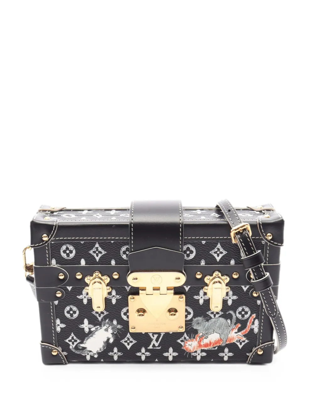 Louis Vuitton Pre-Owned 2018 Grace Coddington Catogram Petite Malle crossbody bag - Nero