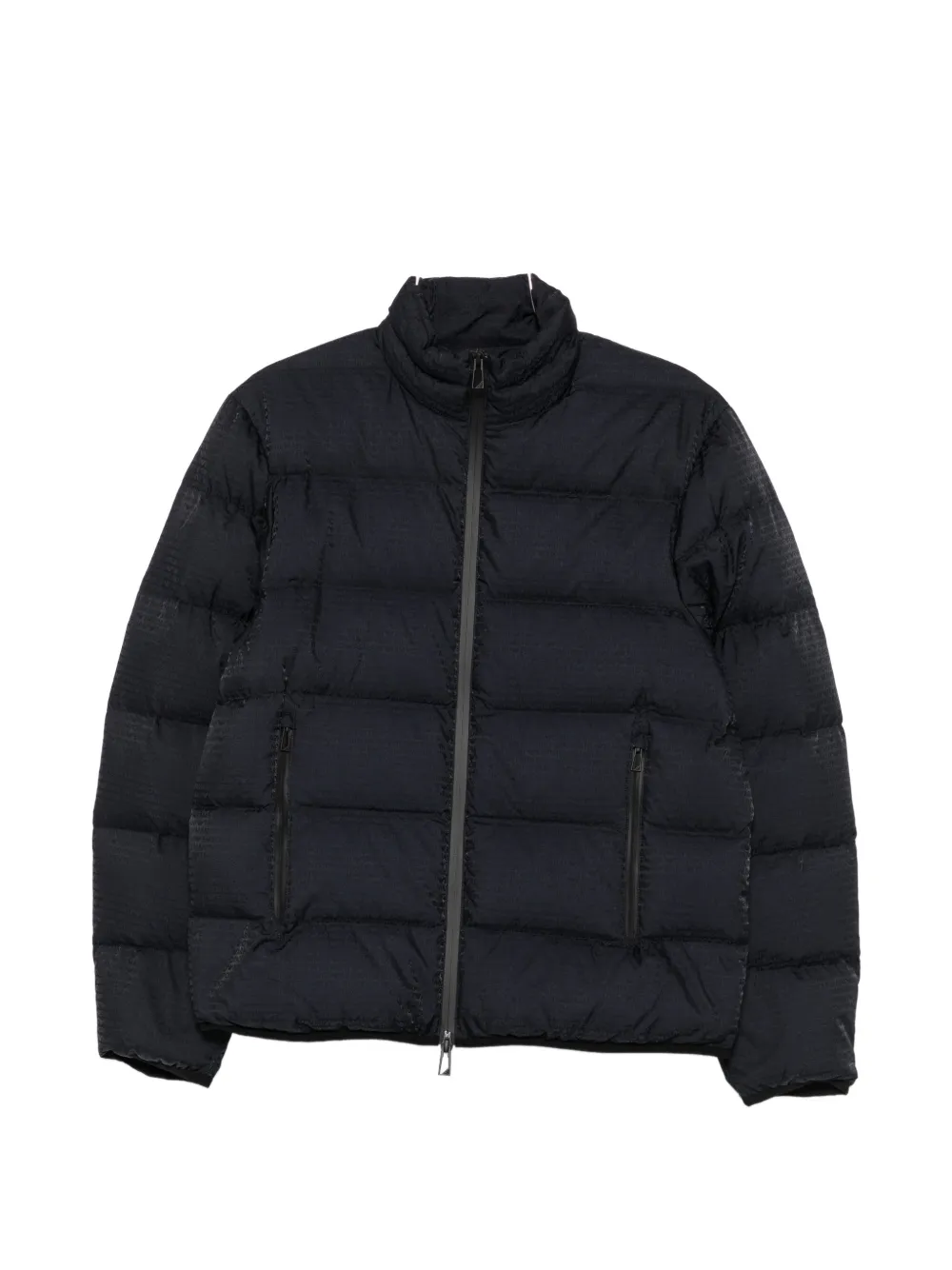 Emporio Armani logo-print quilted jacket - Schwarz