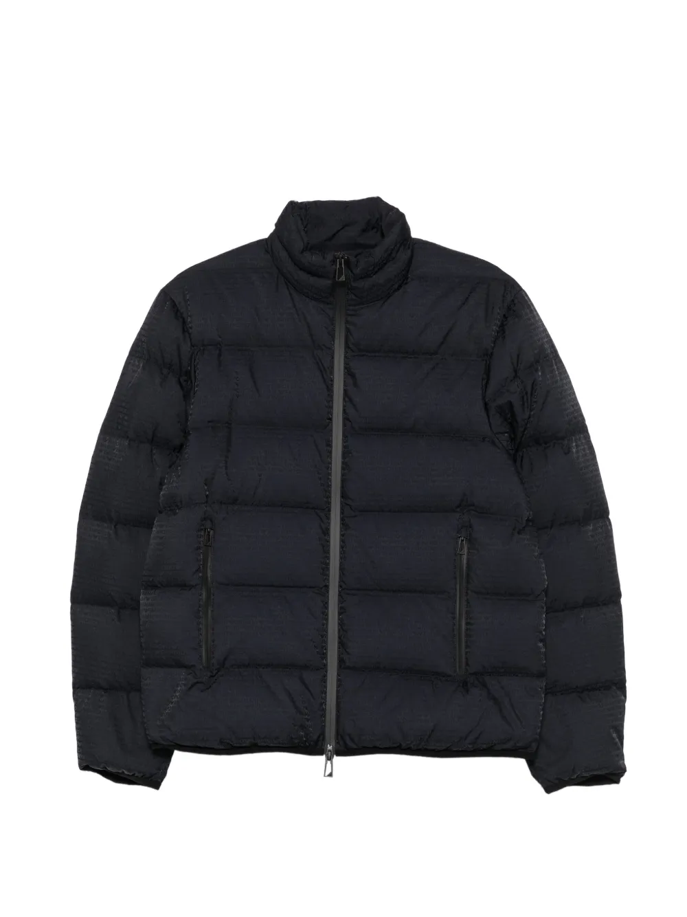 Emporio Armani logo-print quilted jacket - Nero