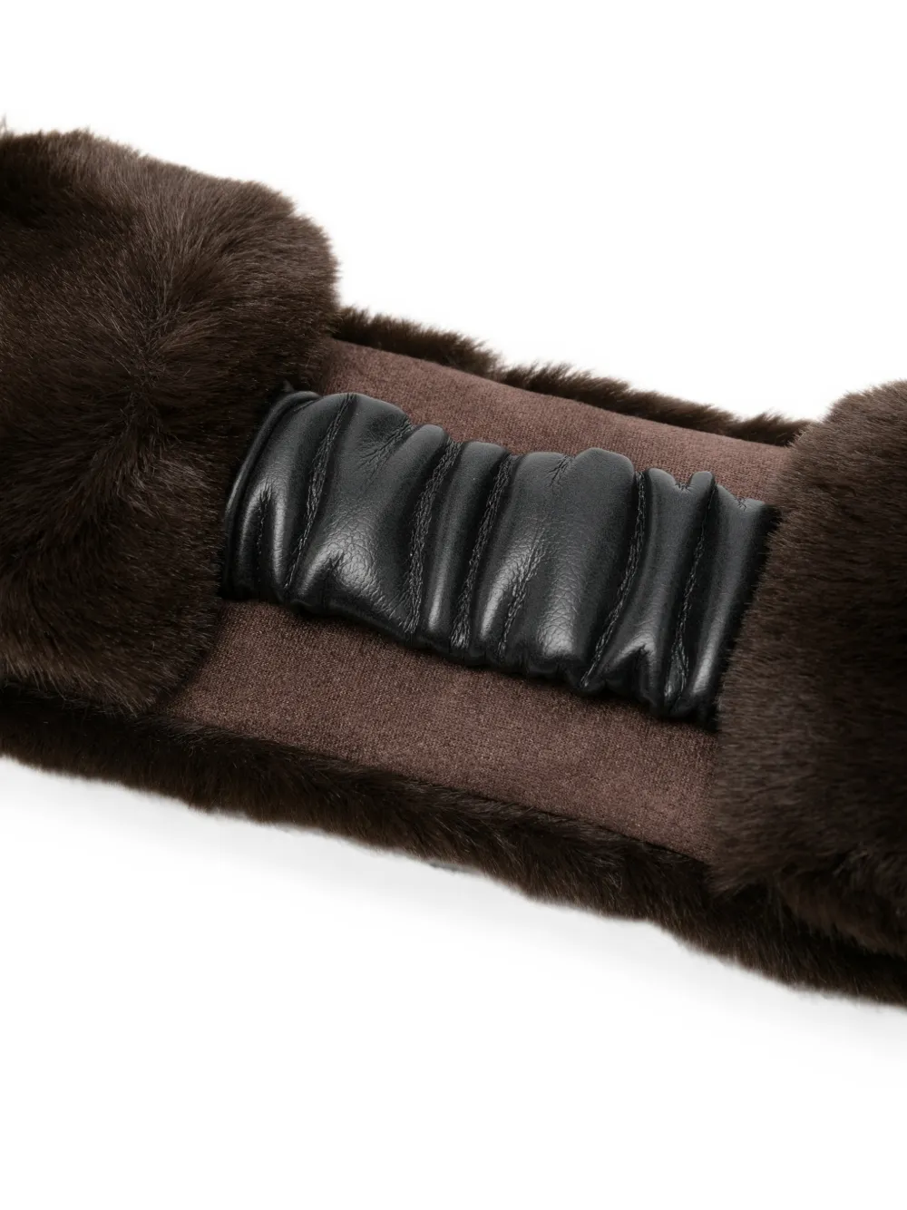 Apparis Haarband met imitatiebont Bruin