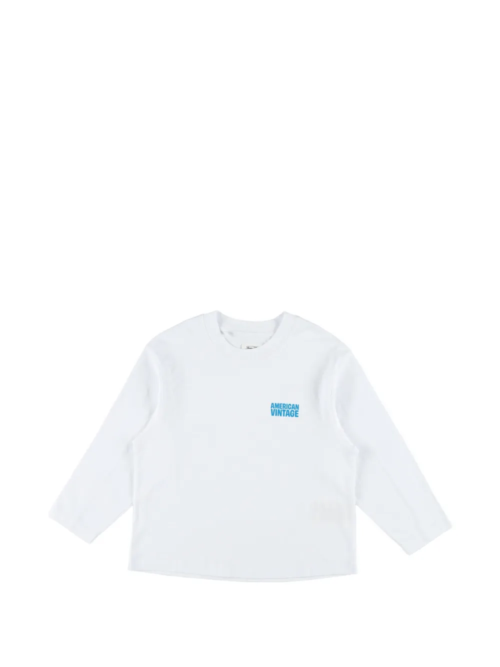 American Vintage Kids Gixy logo-print long-sleeve T-shirt - Bianco