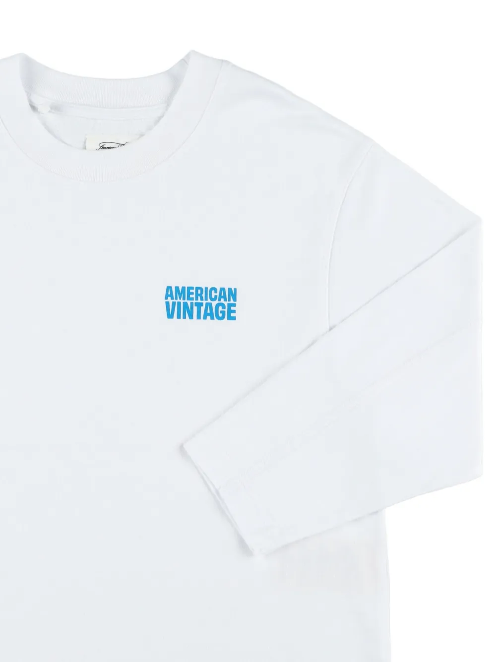 American Vintage Kids Gixy T-shirt met lange mouwen en logo-print Wit