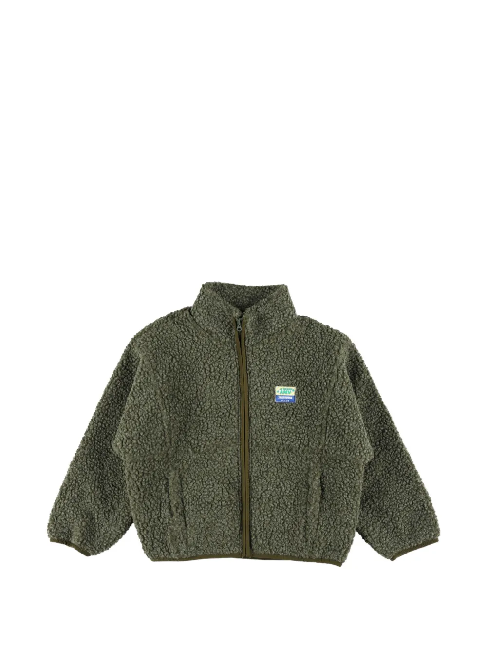 American Vintage Kids Hoktown zip-up teddy-pile jacket - Grün