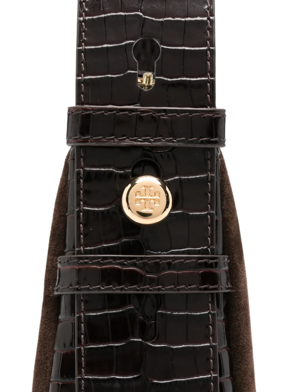 Tory Burch Romy suède schoudertas Bruin