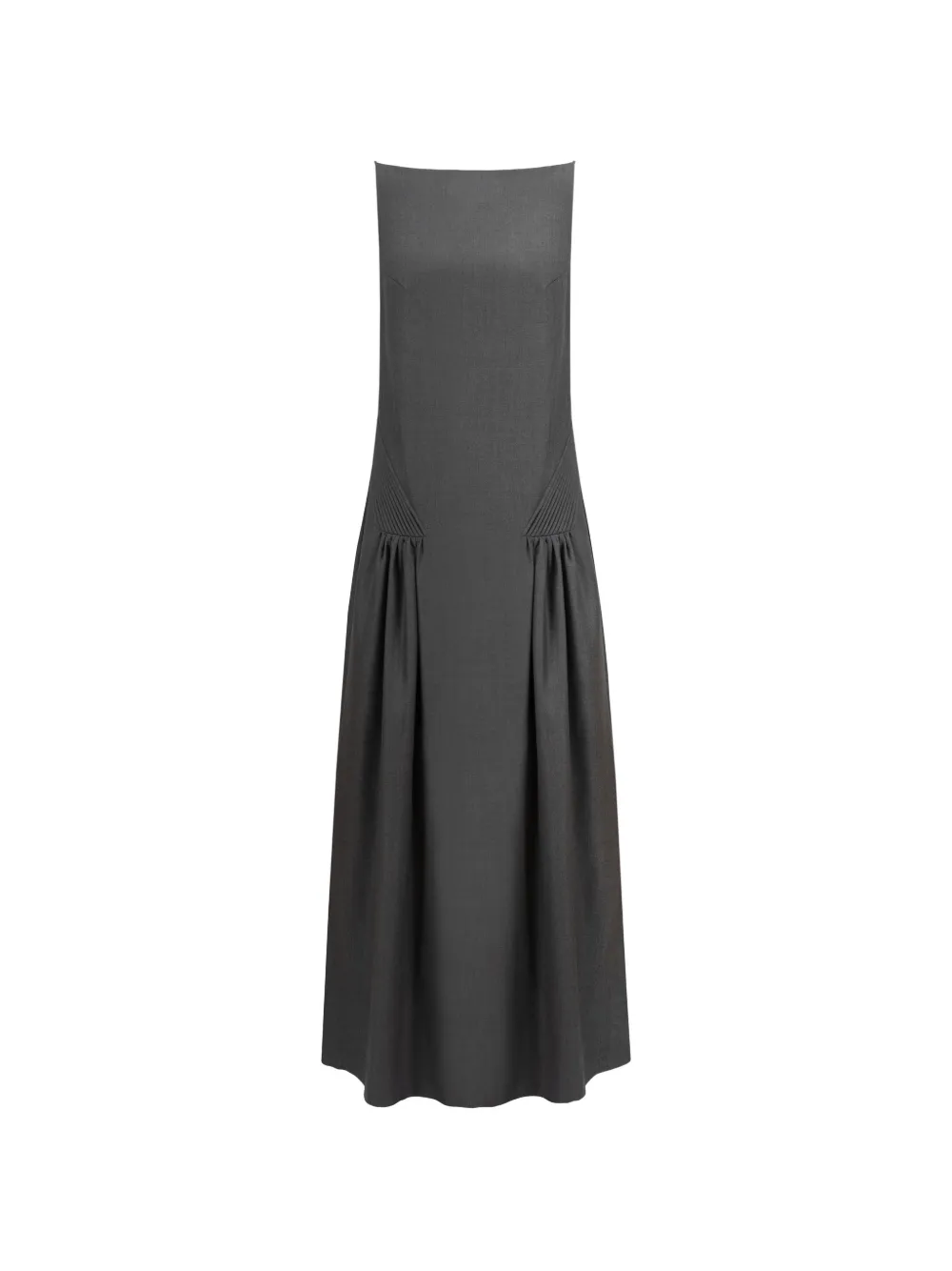 THE ARKOW Vera open-back pleated maxi dress - Grigio