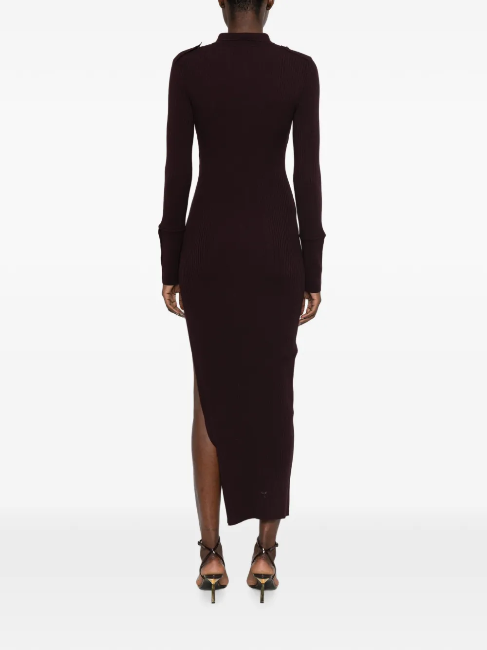 Courrèges Robe mouwloze maxi-jurk Rood