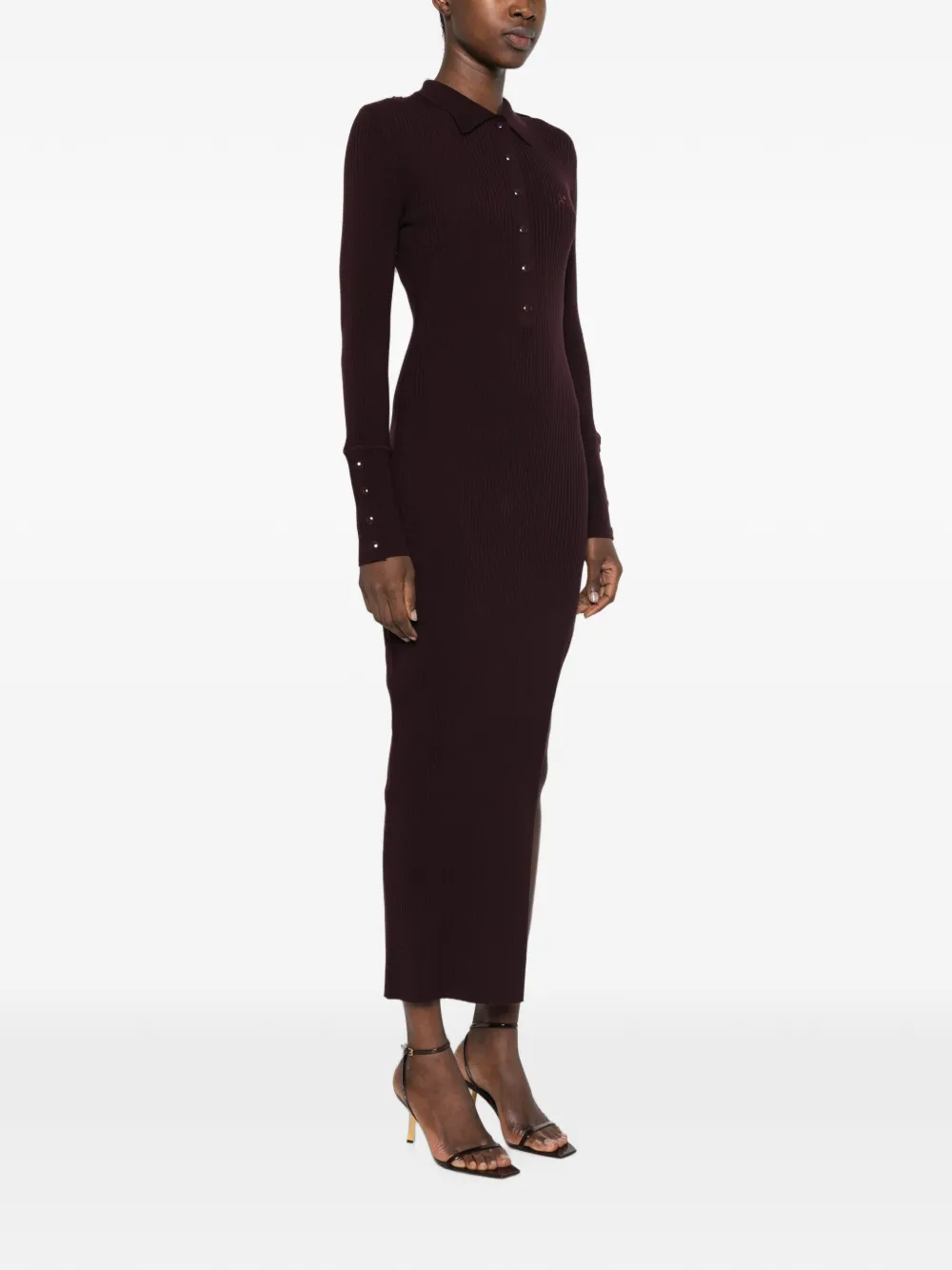 Courrèges Robe mouwloze maxi-jurk Rood