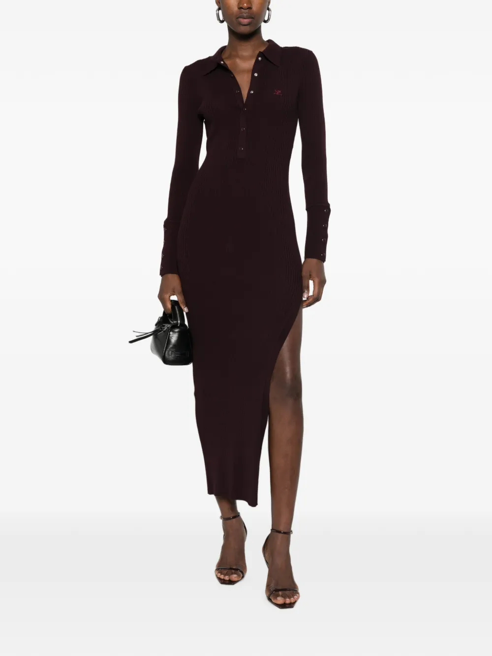 Courrèges Robe mouwloze maxi-jurk Rood