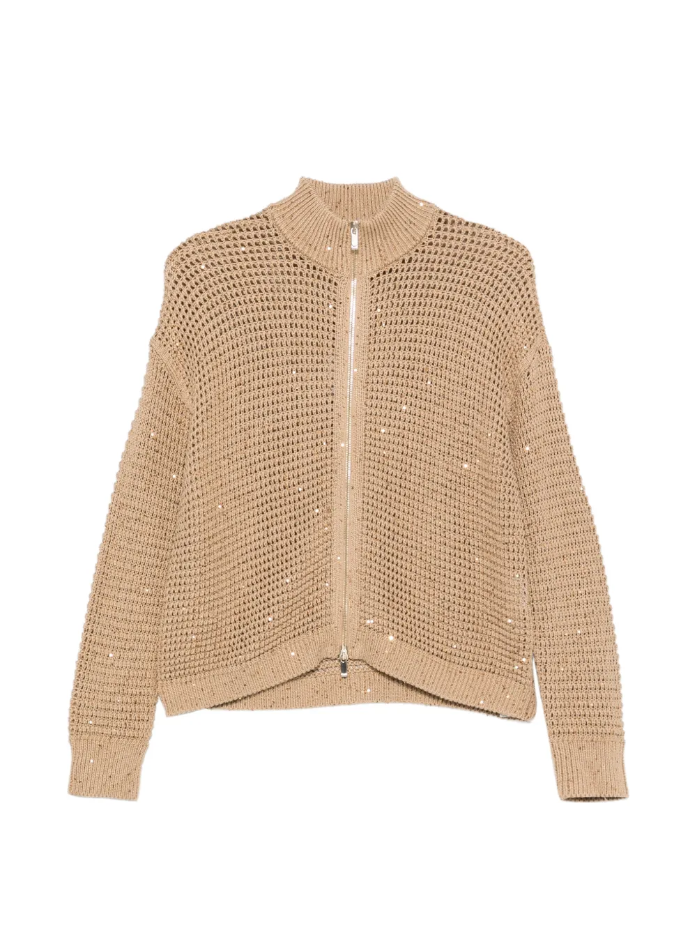 Max Mara sequin-embellished open-knit cardigan