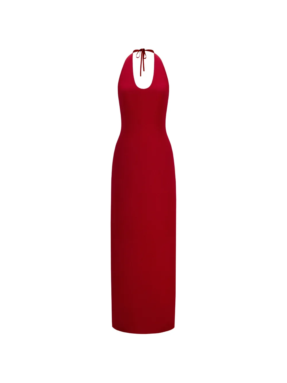 THE ARKOW Cara halterneck maxi dress - Rosso