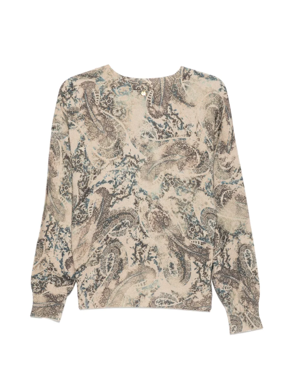LIU JO Trui met paisley-print en V-hals Beige
