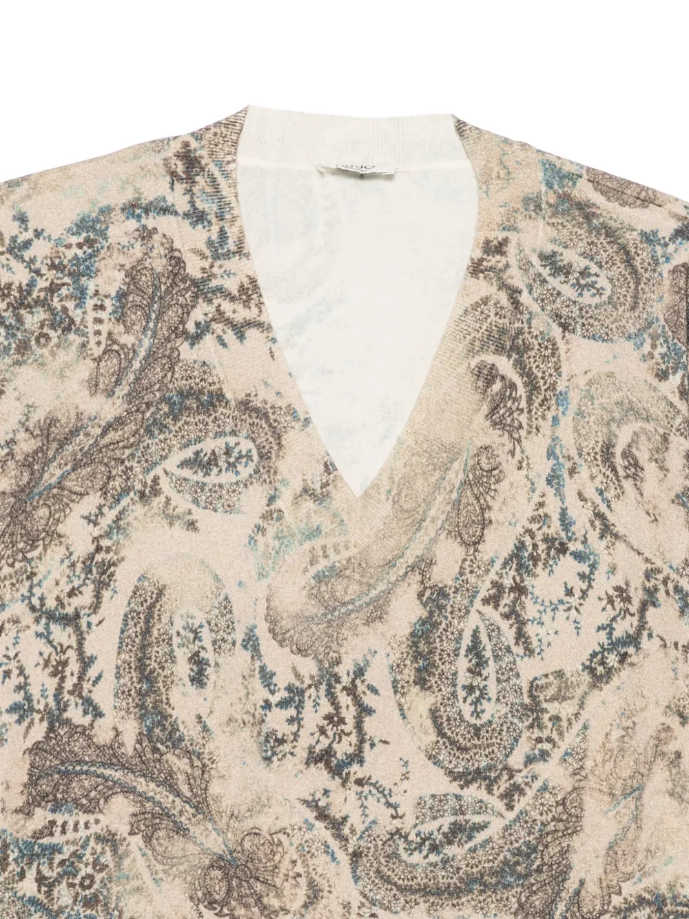 LIU JO Trui met paisley-print en V-hals Beige