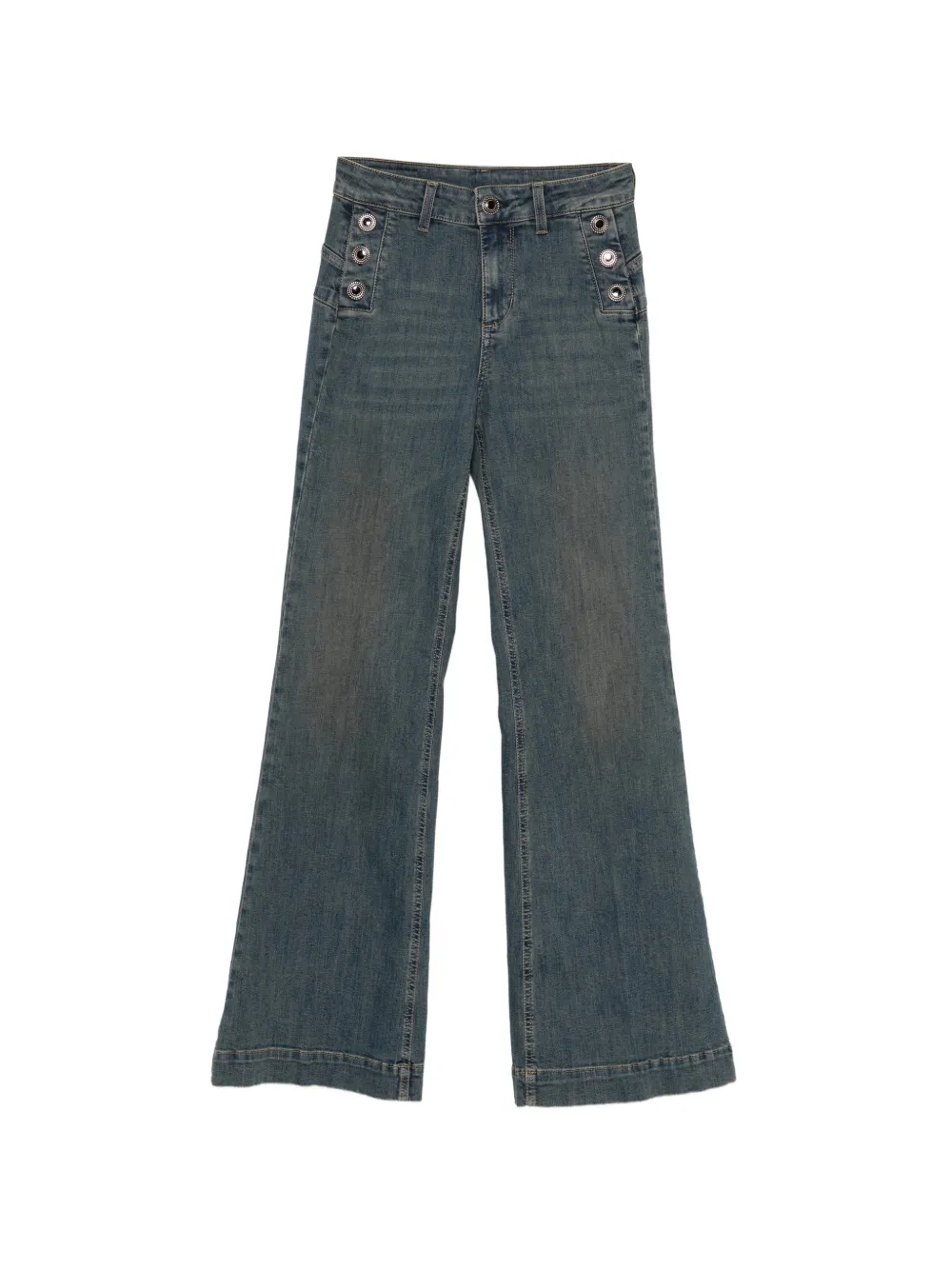 LIU JO button-detail flared jeans - Blau