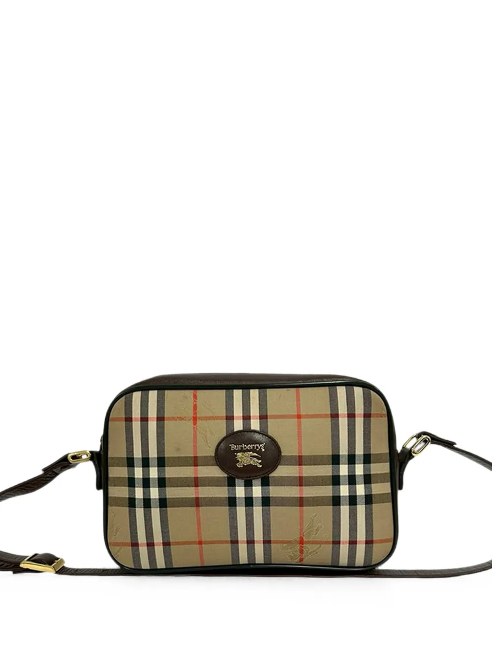 Burberry Pre-Owned 1980-1990 Haymarket Check crossbody bag - Nude