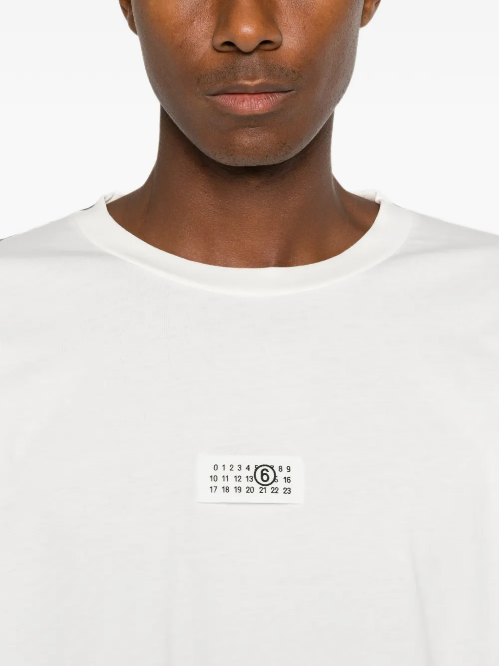 MM6 Maison Margiela T-shirt met logopatch en lange mouwen Wit