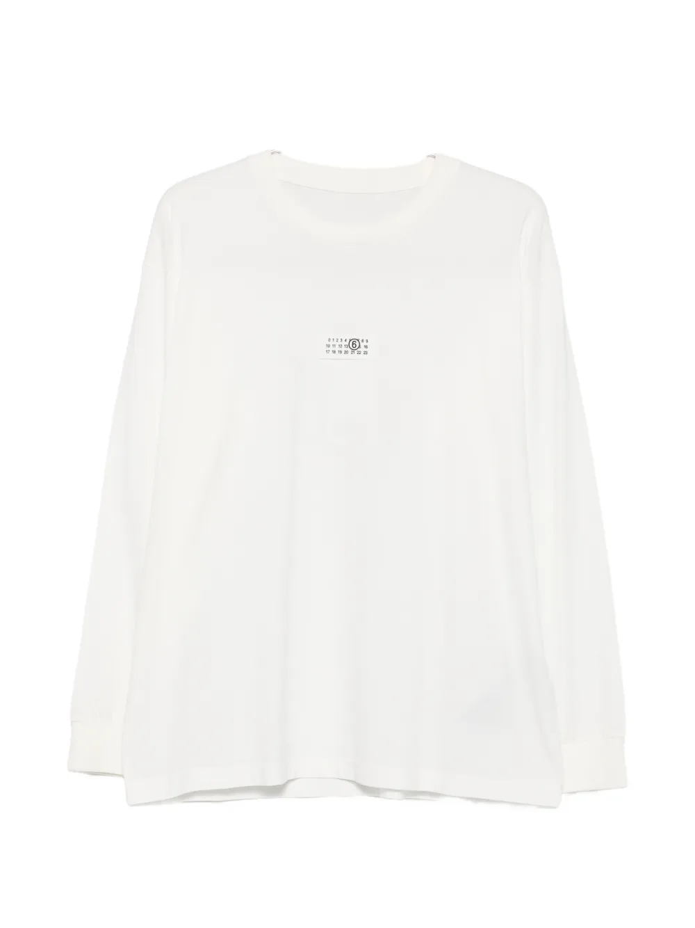 MM6 Maison Margiela logo-patch long-sleeve T-shirt - Bianco