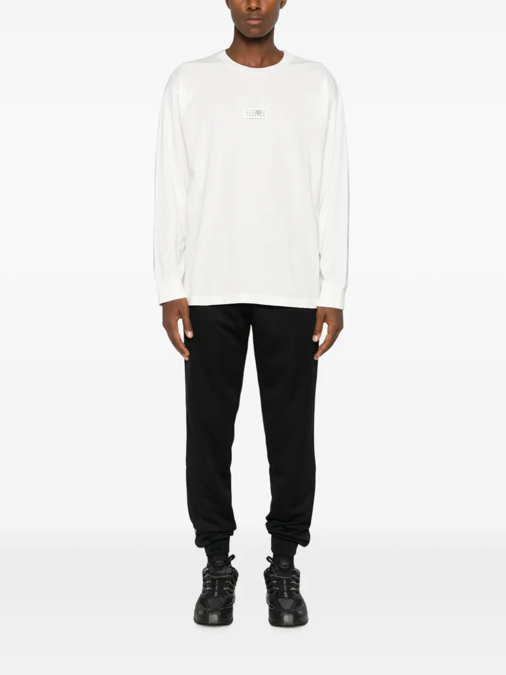 MM6 Maison Margiela T-shirt met logopatch en lange mouwen Wit