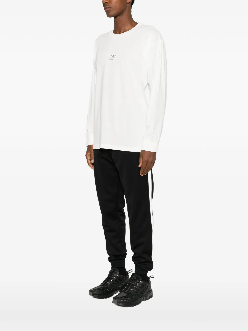 MM6 Maison Margiela T-shirt met logopatch en lange mouwen Wit
