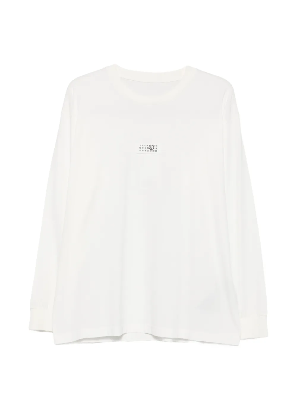MM6 Maison Margiela logo-patch long-sleeve T-shirt - Bianco