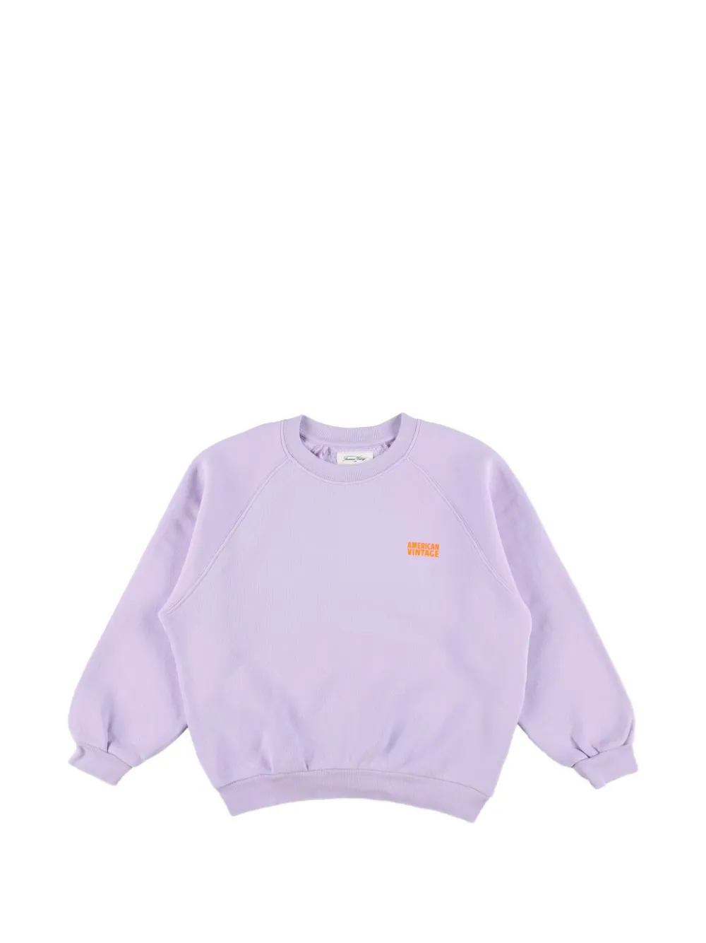 American Vintage Kids Izubird logo-print raglan-sleeve sweater - Viola