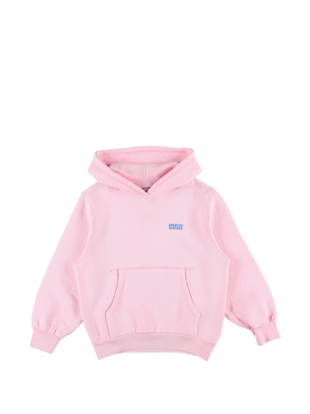 American Vintage Kids Izubird logo-print pouch-pocket hoodie - Rosa